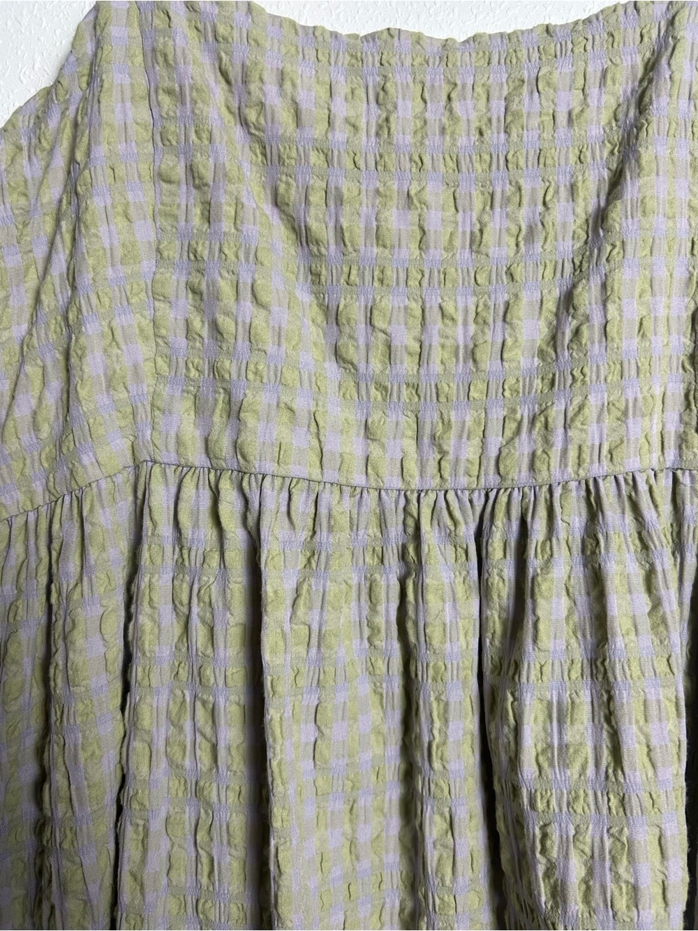 Light Sage Textured Maxi Dress with Spaghetti Straps - Picture 13 of 14